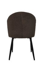 HSM-collectie - Eetkamerstoel Yuna S/2 - 60x54x82,5 - Espresso/Zwart - Stof/Metaal