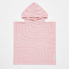 Kinderzwemtijd Terry Strandhanddoek met Capuchon Ice Pink 6-9 Jaar