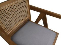 HSM-collectie-Eetkamerstoel Phi+ zitting-52x54x83-Natuurlijk/Grijs-Teak/Stof
