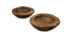 HSM-collectie-Fruitschaal Klein S/2-ø20-27x6-10-Natuurlijk-Teak