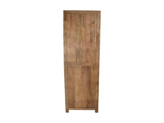 HSM Collectie-Vitrinekast 1 Deur Rechts-60x40x180-Natuurlijk-Mango/Glas