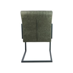 HSM Collectie-Eetkamerstoel Texas S/2-55x50x85-Groen/Grijs-Leder/Metaal