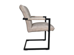 HSM-collectie - Eetkamerstoel Boston S/2 - 56x68x89 - Naturel/Zwart - Stof/Metaal