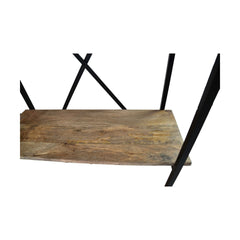 HSM-collectie-Stellingkast 4 Planken-80x35x180-Natuurlijk/Zwart-Mango/Metaal
