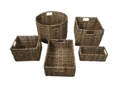 HSM-collectie Mandenset S/5-ø47x30-Natuurlijk-Bananenblad