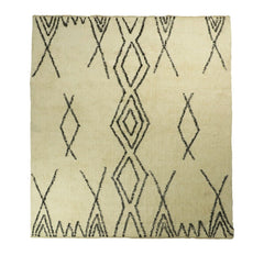 HSM-collectie Vloerkleed Dubbel Ruit - 200x300 - Zwart/Wit - Katoen