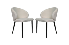 HSM-collectie - Eetkamerstoel Yuna S/2 - 60x54x82.5 - Crème/Zwart - Stof/Metaal