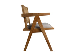 HSM-collectie-Eetkamerstoel Phi+ zitting-52x54x83-Natuurlijk/Grijs-Teak/Stof