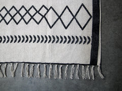 HSM-collectie Vloerkleed - 230x160x0,35 - Zwart/Wit - Katoen