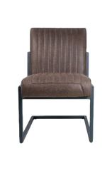 HSM Collectie-Eetkamerstoel Texas-55x50x85-Espresso/Grijs-Leder/Metaal