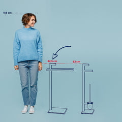 Eiken toiletborstel en toiletrolhouder