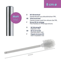 Flexibele toiletborstel 42,5 cm