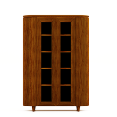 HSM-collectie Vitrinekast Tide 6 Deurs-140x45x200-Bruin-Mango