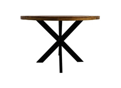 HSM-collectie - Round Dining Table Melbourne - 80x80x76 - Naturel/Zwart - Mango/Metaal