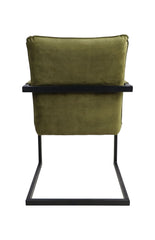 HSM-collectie - Eetkamerstoel Boston S/2 - 56x68x89 - Groen/Zwart - Stof/Metaal