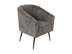 HSM-collectie - Eetkamerstoel Chester - 60x63x83 - Dolfijn Grijs/Zwart - Stof/Metaal