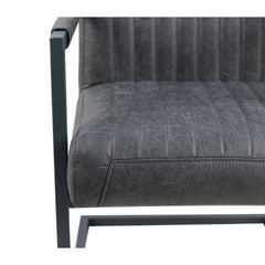 HSM-collectie-Eetkamerstoel Texas Met Arm-55x50x85-Grafiet/Grijs-Leder/Metaal
