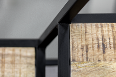HSM Collectie-Ronde Decoratierek-80x30x100-Natuurlijk/Zwart-Mango/Metaal