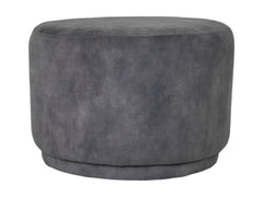 HSM-collectie - Ronde Poef Otto - 55x55x40 - Dolfijn Grijs - Stof
