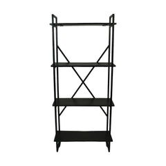 HSM-collectie-Stellingkast 4 Planken-80x35x180-Zwart-Mango/Metaal