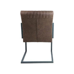 HSM Collectie-Eetkamerstoel Texas-55x50x85-Espresso/Grijs-Leder/Metaal