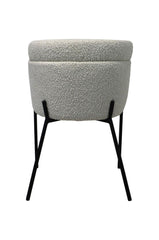 HSM-collectie - Eetkamerstoel Luca S/2 - 57x60x81 - Wit/Zwart - Stof/Metaal