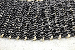 HSM-collectie Vloerkleed Malibu -ø120-Natuur/Zwart-Raffia/Zeegras