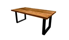 HSM-collectie - Rechthoekige eettafel Melbourne - 160x90x77 - Bruin/Zwart - Mango/Metaal