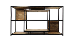 HSM-collectie - Open vakkenkast Levels - 150x35x90 - Naturel/Zwart - Mango/Metaal