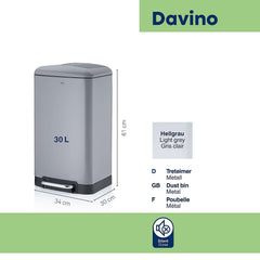 Davino Trash Can with Pedal 30 liters
