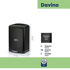 Davino Trash Can with Pedal 12 liters