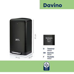 Davino Trash Can with Pedal 30 liters