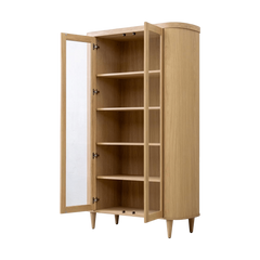 HSM-collectie Vitrinekast Dune 2 Deur-120x50x200-Naturel-Eiken
