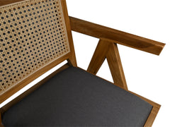 HSM Collectie-Eetkamerstoel Phi-52x54x83-Natuurlijk/Donkergrijs-Teak/Stof