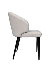 HSM-collectie - Eetkamerstoel Yuna S/2 - 60x54x82.5 - Crème/Zwart - Stof/Metaal