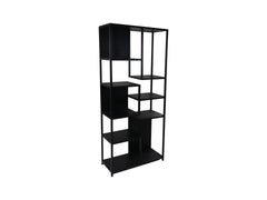 HSM-collectie - Open boekenkast Levels - 78x35x178 - Zwart - Mango/Metaal