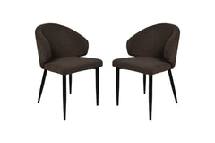 HSM-collectie - Eetkamerstoel Yuna S/2 - 60x54x82,5 - Espresso/Zwart - Stof/Metaal