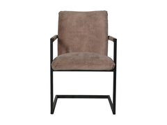 HSM-collectie - Eetkamerstoel Boston S/2 - 56x68x89 - Lever - Stof/Metaal