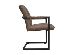 HSM-collectie - Eetkamerstoel Boston S/2 - 56x68x89 - Lever - Stof/Metaal
