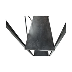 HSM-collectie-Stellingkast 4 Planken-80x35x180-Zwart-Mango/Metaal