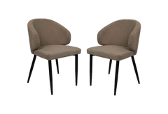 HSM-collectie - Eetkamerstoel Yuna S/2-60x54x82.5-Taupe/Zwart-Stof/Metaal