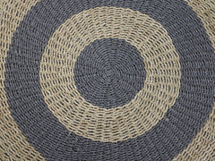 HSM-collectie Vloerkleed -ø120-Natuur/Grijs-Raffia/Zeegras