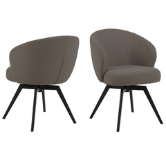 HSM-collectie - Eetkamerstoel Alma + Armleuning - 80x58,5x60 - Antraciet/Zwart - Stof/Metaal