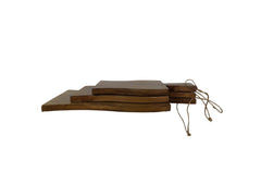 HSM-collectie Snijplank met handvat Golf S/3-40x22x2/34x17x2/29x17x2-Natuurlijk-Mango