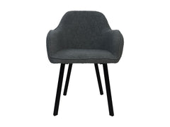 HSM-collectie - Eetkamerstoel Demi S/2 - 60x54x82.5 - Licht Grijs/Zwart - Stof/Metaal