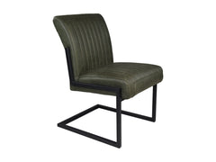 HSM-collectie - Eetkamerstoel Texas S/2 - 55x50x85 - Groen/Zwart - Leder/Metaal