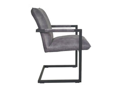 HSM-collectie - Eetkamerstoel Boston S/2 - 56x68x89 - Dolfijn Grijs/Zwart - Stof/Metaal