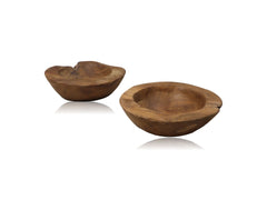 HSM-collectie-Fruitschaal Klein S/2-ø20-27x6-10-Natuurlijk-Teak