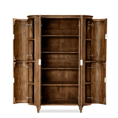 HSM-collectie Vitrinekast Tide 6 Deurs-140x45x200-Bruin-Mango