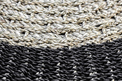HSM-collectie Vloerkleed Malibu -ø120-Natuur/Zwart-Raffia/Zeegras